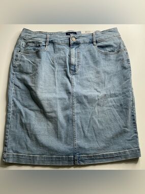 Denim Skirt Charter Club Jean Shop 5 Pocket- Size 12 Knee Length New